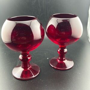 Hoffman House Ruby Red Water/Wine Goblet by Imperial Glass Set of 2